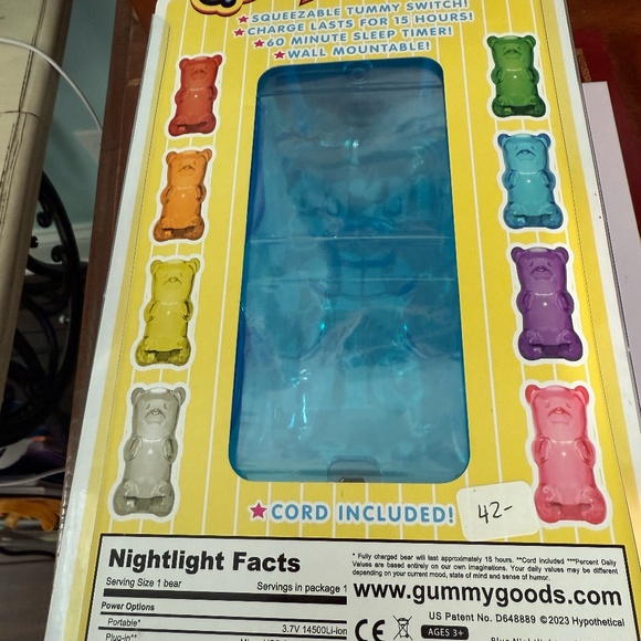 Gummygoods Squeezable Gummy Bear Night Light BLUE NEW - Picture 3 of 3